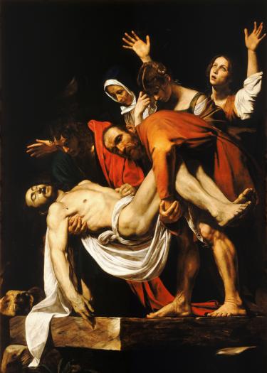 Michelangelo Merisi da Caravaggio, Die Kreuzabnahme, 1600–1604, Vatikanische Museen, Vatikanstadt